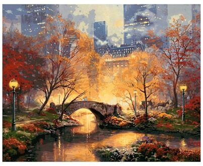 16X20inch Paint Op Nummer Kit Diy Digitale Olie Acryl Schilderen Op Canvas Home Decor, Herfst Park
