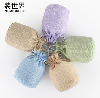 16x24cm High Class Linen Drawstring Pouch Jewelry Bag Custom Logo Jute Pouch Burlap Party Candy Gift Round Bottom Packaging Bag