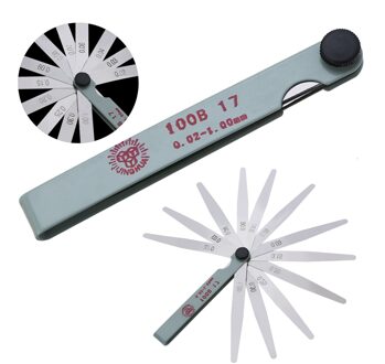 17 Blades Carbon Staal Metric Voelermaat 0.02-1.0Mm 100Mm Klep Dikte Filler Gauge Tafelcirkelzaag Hek gap Meet Tool