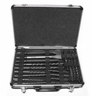 17-delige Boor- en beitelset zilverkleurig