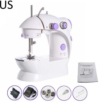 17 In 1 Mini Draagbare Huishoudelijke Naaimachine Stitch Naaien Handwerken Kleding Stoffen Elektrische Naaimachine Stitch Set US-Sewing machine