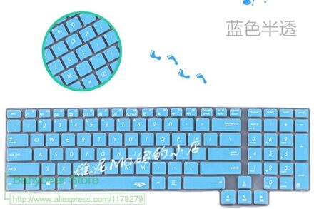17 Inch Laptop Siliconen Toetsenbord Protector Skin Voor Asus G750 Serie G750JX G750JZ G750JY G750JM G750JS G750JW G750JH G751 blauw