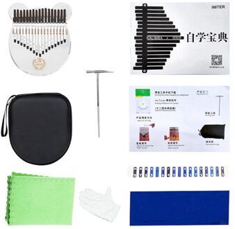 17 Key Acryl Transparante Thumb Piano Met Tuner Hamer Kalimba Case Vinger Piano H053