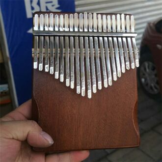 17 Key Kalimba Duim Piano Hoge Hout Mahonie Body Muziekinstrument Met Leren Boek Tuning Hamer Unisex Calimba bruin naakt piano