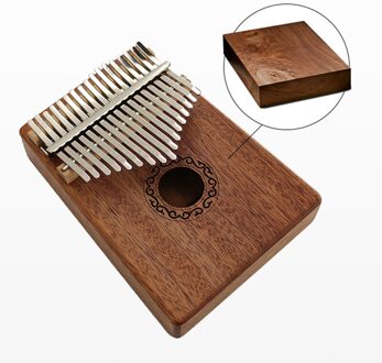 17 Key Kalimba Duim Piano Hoge Hout Mahonie Body Muziekinstrument Met Leren Boek Tuning Hamer Unisex Calimba donker bruin
