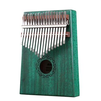 17 Key Kalimba Duim Piano Hoge Hout Mahonie Body Muziekinstrument Met Leren Boek Tuning Hamer Unisex Calimba groen