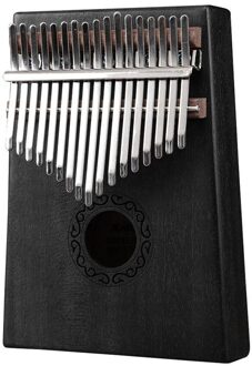 17 Key Kalimba Duim Piano Hoge Hout Mahonie Body Muziekinstrument Met Leren Boek Tuning Hamer Unisex Calimba zwart