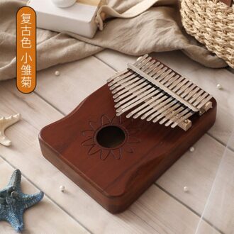 17 Key Kalimba Duim Piano Percussie Instrumenten Draagbare Vinger Piano Calimba Gemaakt Door Single Board Hoge Hout Mahonie 2