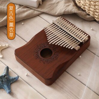17 Key Kalimba Duim Piano Percussie Instrumenten Draagbare Vinger Piano Calimba Gemaakt Door Single Board Hoge Hout Mahonie 4