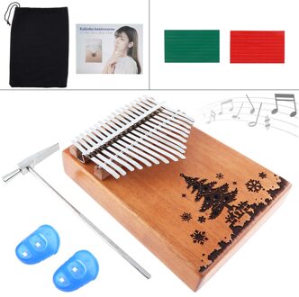 17 Key Kalimba Kerstboom Geluid Gat Enkele Mini Board Mahonie Duim Piano Mbira Natuurlijke Toetsenbord Instrument Kerstcadeau