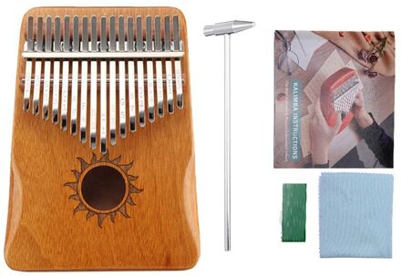 17 Key Kalimba Piano Mahonie Muziekinstrument Mooi Geluid Creatieve Beginner Vinger Piano Voor Kind mahonie kleur
