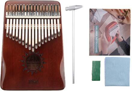 17 Key Kalimba Piano Mahonie Muziekinstrument Mooi Geluid Creatieve Beginner Vinger Piano Voor Kind okkernoot kleur