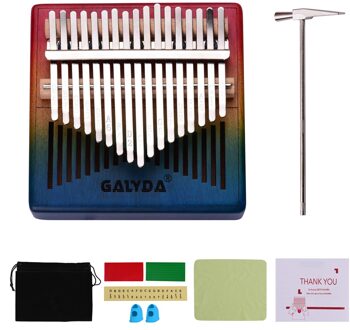 17-Key Thumb Piano Houten Kalimba Mbira Muziekinstrument Met Draagtas Tuning Hamer Vinger Protector Sticker Veeg Doek veelkleurig