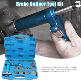 17-piece Car Brake Caliper Tool Kit Pneumatic Air Rear Disc Brake Caliper Piston Pad Compressor Wind Back Service Tool Kit