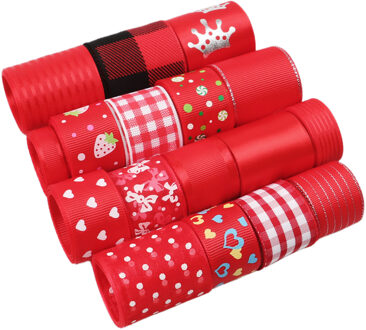 17 rolls/Set Gemengde Size Dot Fruit Grid Gedrukt Grosgrain Satijnen Lint Stof Voor Cadeaupapier Decoratie 1 yard /Roll, 1Yc6701 1085441001