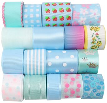 17 rolls/Set Gemengde Size Dot Fruit Grid Gedrukt Grosgrain Satijnen Lint Stof Voor Cadeaupapier Decoratie 1 yard /Roll, 1Yc6701 1085801001