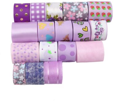 17 rolls/Set Gemengde Size Dot Fruit Grid Gedrukt Grosgrain Satijnen Lint Stof Voor Cadeaupapier Decoratie 1 yard /Roll, 1Yc6701 1085823001