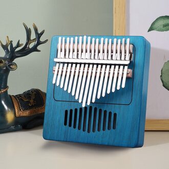 17 Toetsen Bull Kalimba Duim Piano Mahonie Body Muziekinstrument Beste En Prijs blauw Radio