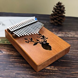 17 Toetsen Bull Kalimba Duim Piano Mahonie Body Muziekinstrument Beste En Prijs Reindeer
