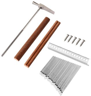 17 Toetsen Kalimba Diy Vervangende Onderdelen Met Sleutels Brug Tuning Hamer Kit Instrumentos Musicais