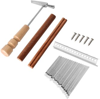 17 Toetsen Kalimba Diy Vervangende Onderdelen Met Sleutels Brug Tuning Hamer Kit