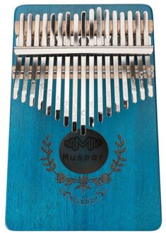 17 Toetsen Kalimba Draagbare Duim Piano Mahonie Mbira Toetsenbord Vinger Muziekinstrumenten Likembe Sanza Calimba Mini Thumb Piano blauw