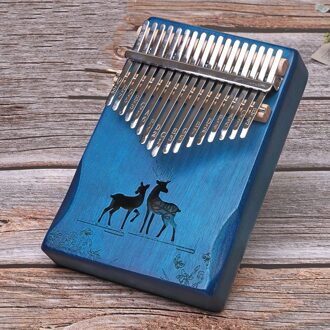 17 Toetsen Kalimba Duim Piano Draagbare Vinger Flexibele Piano Afrikaanse Kalimba Met Accessoires Gemaakt Door Single Board Hoge Couple Dear blauw
