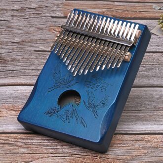 17 Toetsen Kalimba Duim Piano Draagbare Vinger Flexibele Piano Afrikaanse Kalimba Met Accessoires Gemaakt Door Single Board Hoge Phoenix blauw
