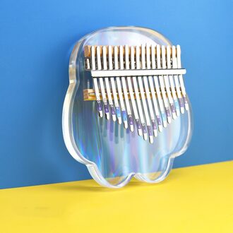 17 Toetsen Kalimba Duim Piano Gemaakt Door Single Board Hoge Hout Mahonie Body Crystal Acryl Kalimba Muziekinstrumenten 17keys regenboog Claw