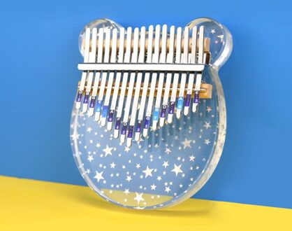 17 Toetsen Kalimba Duim Piano Gemaakt Door Single Board Hoge Hout Mahonie Body Crystal Acryl Kalimba Muziekinstrumenten 17Keys ster beer