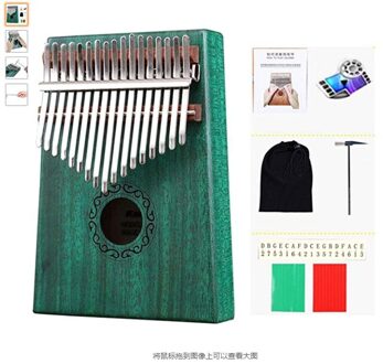17 Toetsen Kalimba Duim Piano Handguard Hout Mahonie Mbira Body Muziekinstrumenten Kalimba Piano Creatieve Muziekdoos groen