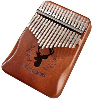 17 Toetsen Kalimba Mahonie Houten Herten Patroon Duim Vinger Piano Percussie Muziekinstrument Afrikaanse Sanza Mbira Voor Beginner