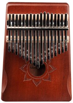 17 Toetsen Kalimba Muziekinstrument Hout Mahonie Duim Vinger Piano Afrikaanse Sanza Mbira Met Tuning Tool Opbergtas Voor koffie