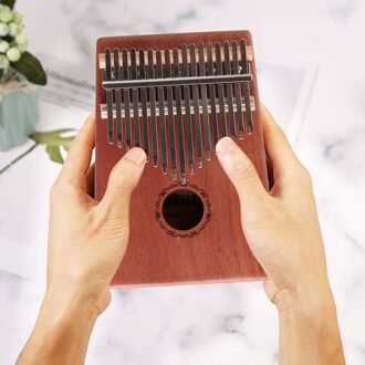17 Toetsen Kalimba Muziekinstrument Lichtgewicht Mahonie Hout Duim Vinger Piano Draagbare Muziek Elementen Voor Beginner