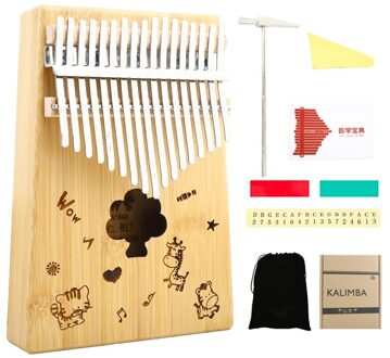 17 Toetsen Thumb Piano Kalimba Met Tune Hamer Hout Hand Vinger Piano Voor Kinderen Volwassen Beginners Muziek Koninkrijk Stijl