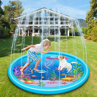 170/110Cm Opblaasbare Sprinkler Mat Zomer Kids Zwembad Ronde Spray Water Kussen Speelgoed Pad Outdoor Kinderen Spelen fun Pvc type B