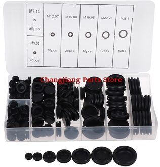 170 Stks/set Gesloten Seal Ring Grommets Auto Elektrische Bedrading Kabel Pakking Kit Rubbertule Gat Plug Set 7 Gemeenschappelijke maten