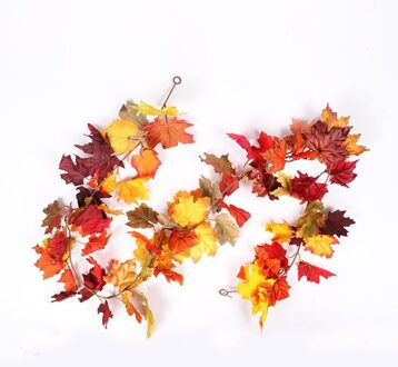 170Cm Herfst Kunstmatige Esdoorn Bladeren Slingers Herfst Bladeren Slingers Opknoping Plant Voor Thuis Thanksgiving Herfsten Bruiloft