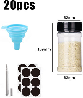 170Ml 15/20 Pcs Kruidenrek Voor Keuken Kruidkruik Kruiderij Dispenser Spice Container Glas Zout En Peper Shakers 20 stk