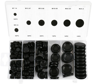 170pcs Black Rubber Grommet Firewall Hole Plug Retaining Ring Set Car Electrical Wire Gasket Kit For Cylinder Valve Water Pipe