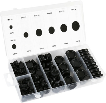 170pcs Black Rubber Grommet Firewall Hole Plug Retaining Ring Set Car Electrical Wire Gasket Kit For Cylinder Valve Water Pipe