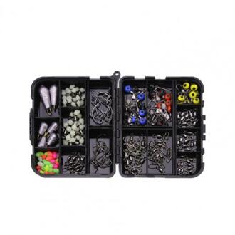 177 Stks/doos Vissen Accessoires Kit Inclusief Jig Haken Vissen Sinker Gewichten Vissen Wartels Snaps Voor Vissen Liefhebber zwart