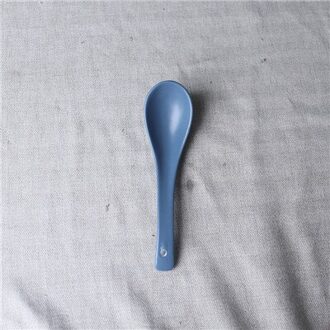 17cm Effen Matte Keramische Lange Lepel Onder Glazuur Porselein Koffie Melk Roeren Soeplepel Huishoudelijke Noodle Lepel Keuken Tool blauw