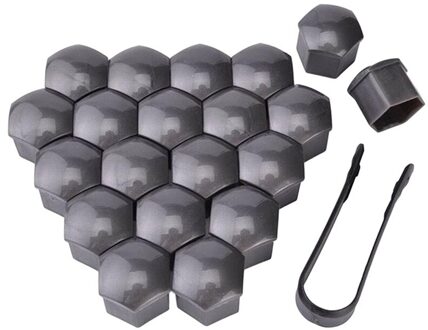 17Mm 20 Stuks Auto Wiel Moer Caps Bescherming Covers Caps Anti-Roest Auto Hub Schroef Cover Autoband moer Bout Exterieur Decoratie grijs