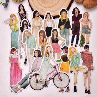 17pcs Creative cute self-made Daily Cool girls scrapbooking stickers /decorative sticker /DIY craft photo albums/trunk sticker