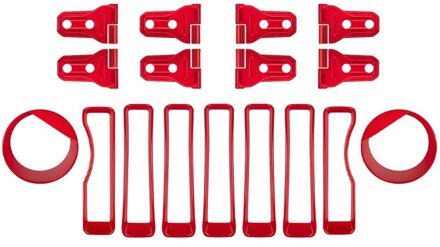 17Pcs Grille Insert Grill, koplamp Cover Trim Clip-In En Deur Scharnier Voor Jeep Wrangler Jl
