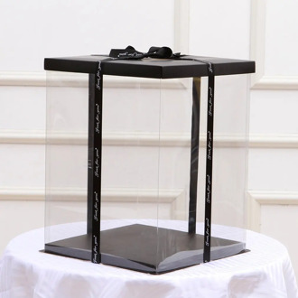 17x17x29CM Transparent Empty Gift Box for Artificial Teddy Bear Rose Flower Gifts Box Women Plush Bear Rabbit Gift Drop Shipping