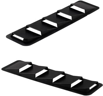 17X5 Inch Universal Car Air Intake Scoop Bonnet Hood Vent Louvre Cooling Panel Trim Set Mat Zwart Abs 2 Pcs