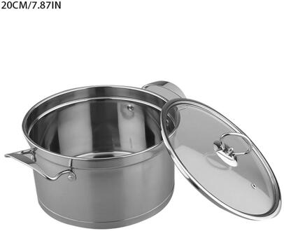 18/20/22Cm Premium Rvs Voorraad Pot Met Deksel Verdikte Schade Gratis Soeppan Kookpot kookgerei Keuken Gereedschap 20 cm