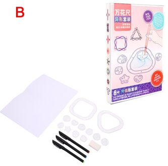 18/22Pcs Spirograph Tekening Speelgoed Set Grijpende Tandwielen & Wielen Tekening Accessoires Educatief Speelgoed Voor Kinderen B